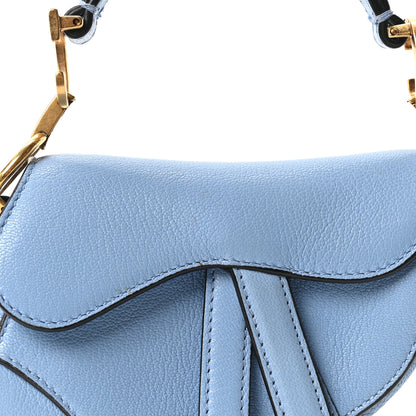 Christian Dior Goatskin Micro Saddle Bag Cloud Blue 7 of 9