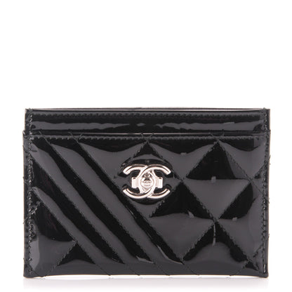 Chanel Patent Quilted Coco Boy Card Holder Black 1 of 7