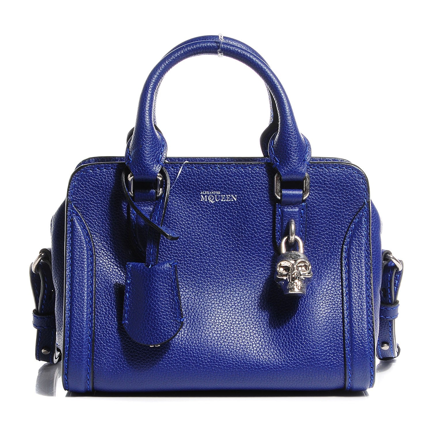 Alexander McQueen Pebbled Calfskin Mini Padlock Ultramarine Blue 1 of 8
