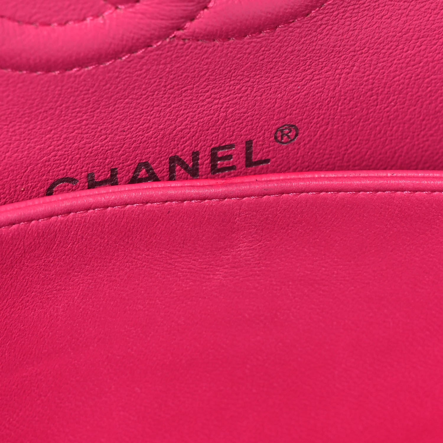 Chanel Lambskin Quilted Medium Double Flap Dark Pink 13 of 13