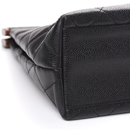 Chanel Caviar Quilted Wood Handle Tote Black 7 of 10