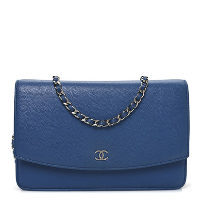 Chanel Caviar Sevruga Wallet on Chain WOC Blue 1 of 11