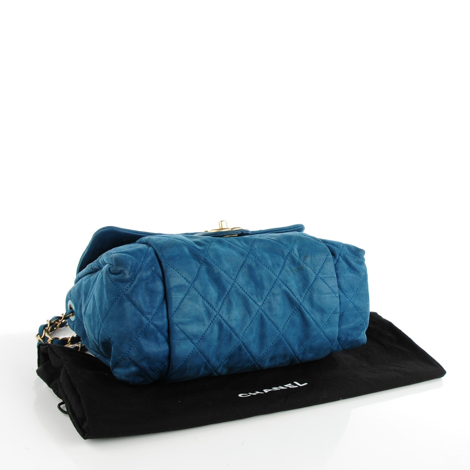Chanel Iridescent Calfskin Large Chic Quilt Flap Blue 4 of 8