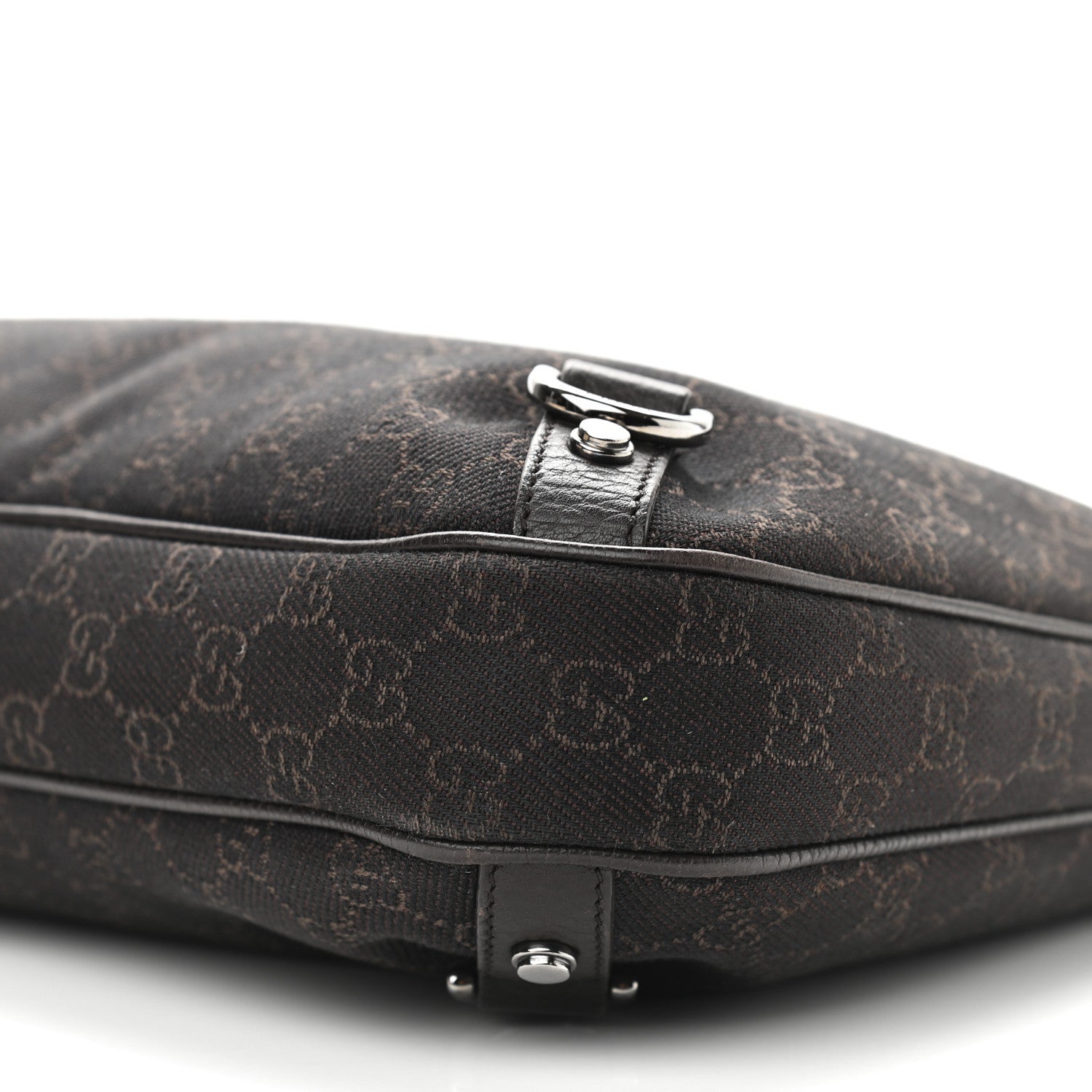 Gucci Denim Monogram Abbey D Ring Hobo Brown 9 of 9
