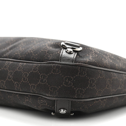 Gucci Denim Monogram Abbey D Ring Hobo Brown 9 of 9