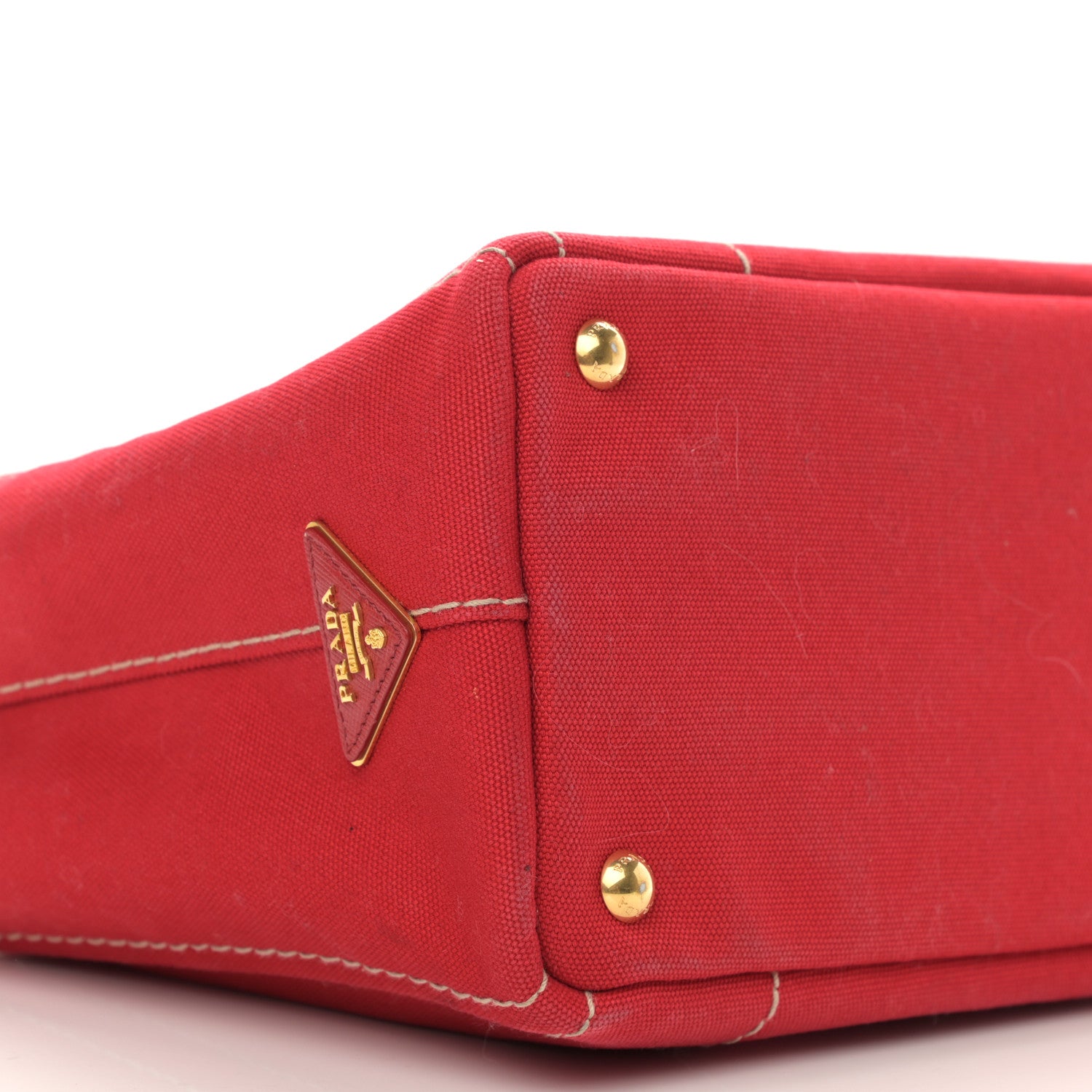 Prada Canapa Small Logo Tote Rosso 10 of 14