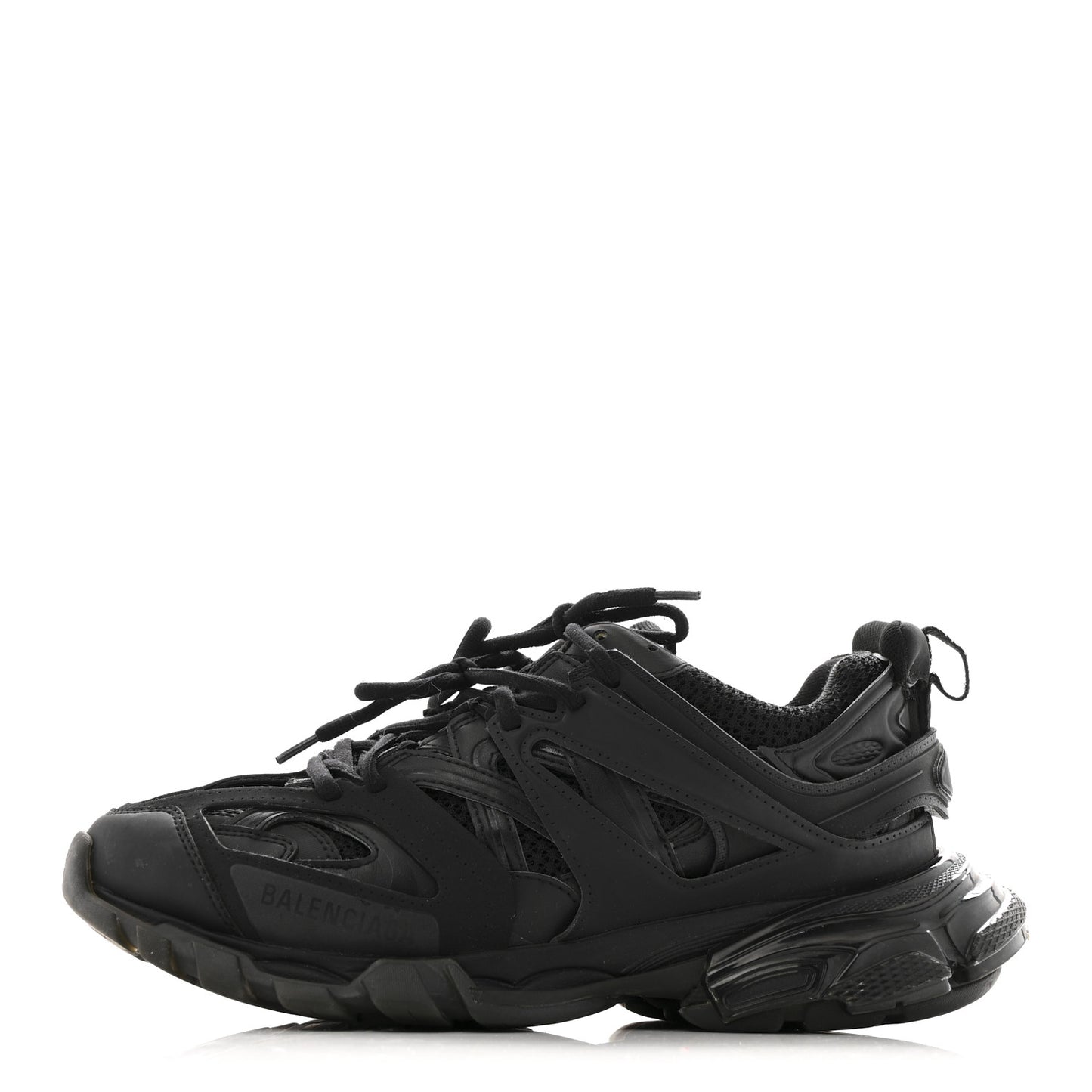 Rubber Mesh Fabric Clear Sole Womens Track Sneakers 40 Black