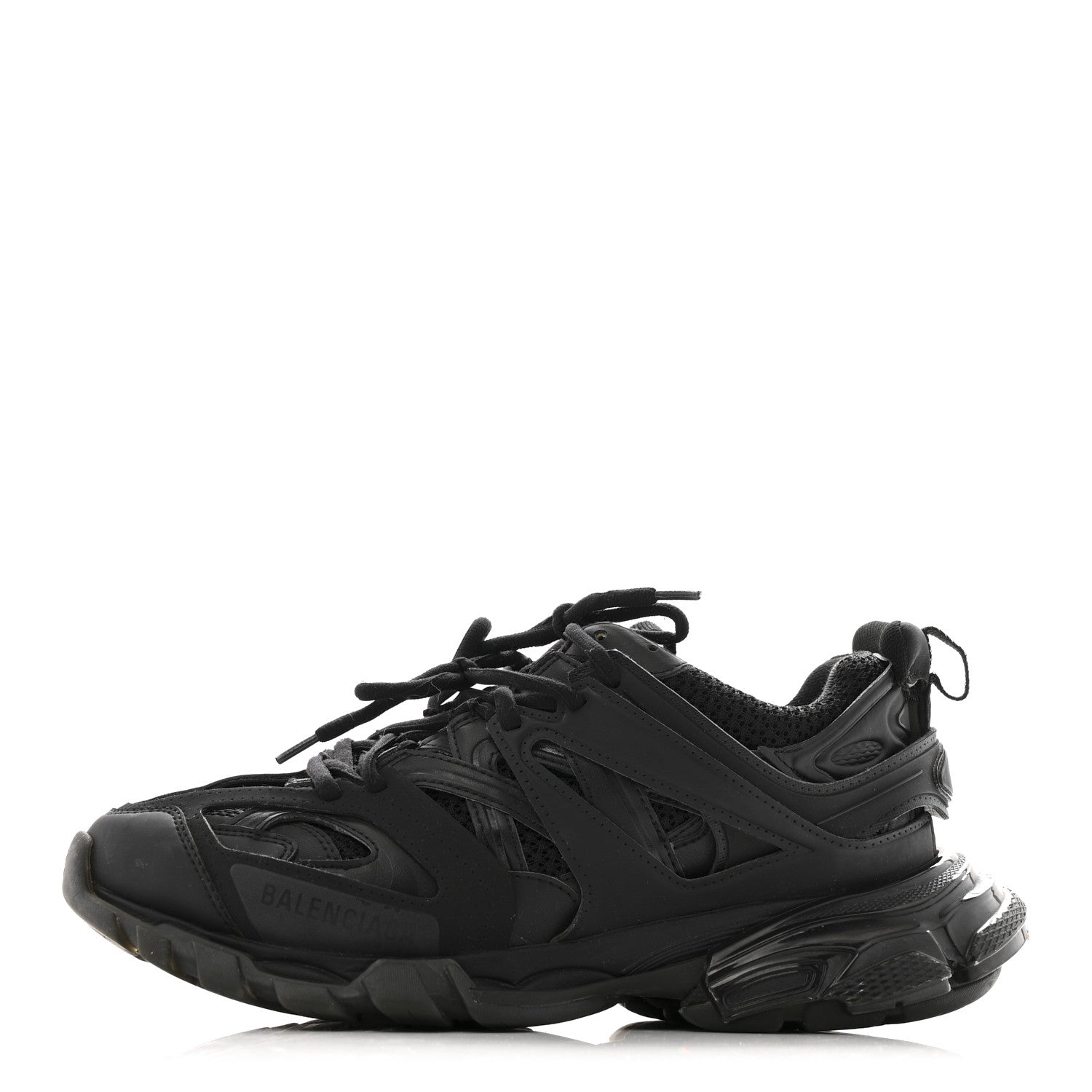 Balenciaga Rubber Mesh Fabric Clear Sole Womens Track Sneakers 40 Black 1 of 11