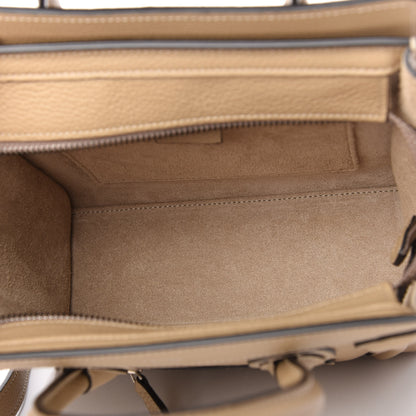 Celine Drummed Calfskin Nano Luggage Dune 5 of 10