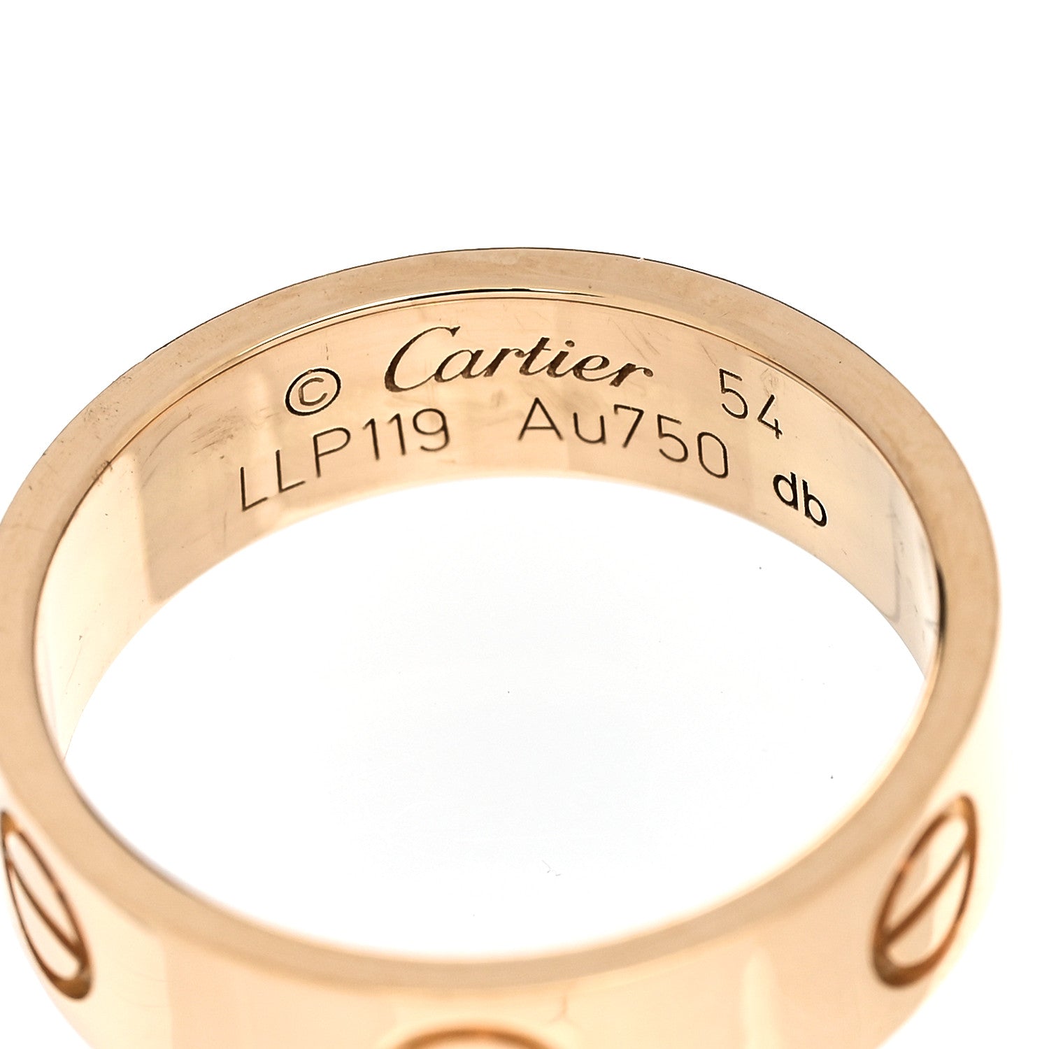 Cartier 18K Yellow Gold 5.5mm LOVE Ring 54 6.75 4 of 5