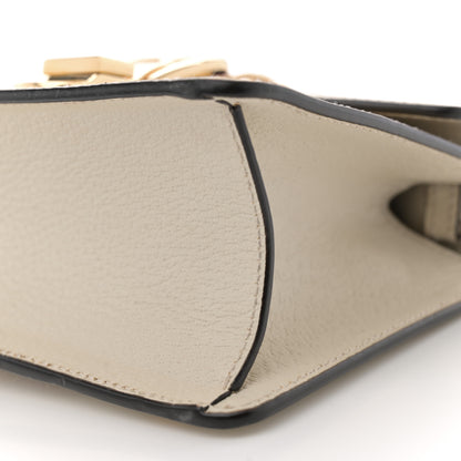 Gucci Textured Calfskin Bee Star Print Mini Sylvie Top Handle Bag Mystic White 10 of 12