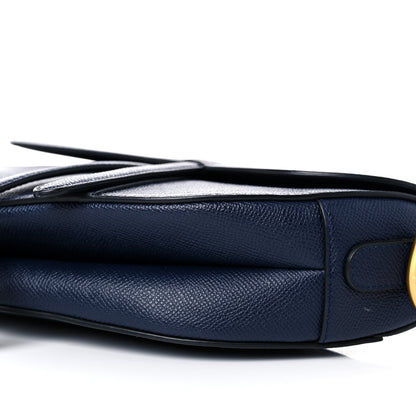 Christian Dior Grained Calfskin Saddle Bag Navy 8 of 13