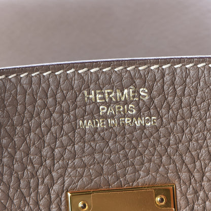Hermes Taurillon Clemence Birkin 35 Etoupe 20 of 40