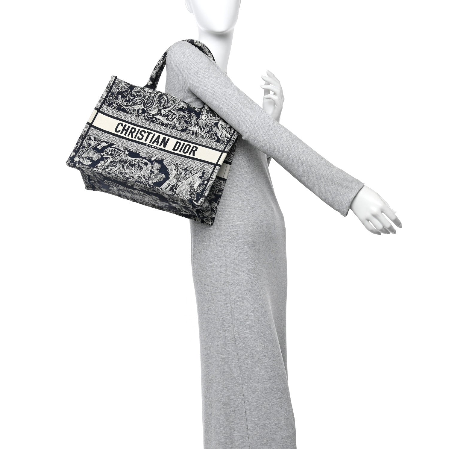 Christian Dior Canvas Embroidered Medium Dioriviera Toile De Jouy Reverse Book Tote Blue 2 of 12