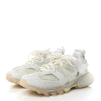 Balenciaga Mesh Nubuck Effect Fabric Glow in the Dark Womens Track Sneakers 38 White 3 of 7