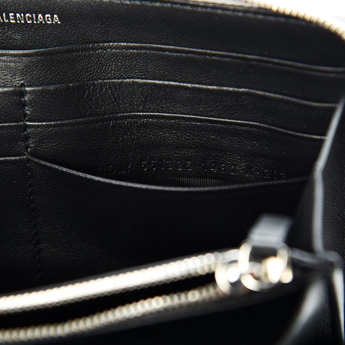 Metallic Calfskin Losange Monogram Everyday Continental Zip Around Wallet Silver Black White