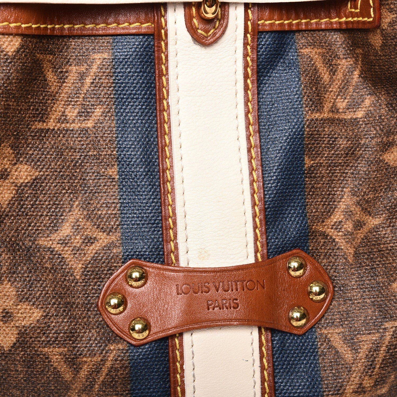 Louis Vuitton Monogram Rayures Tisse Sac GM Blue 12 of 15