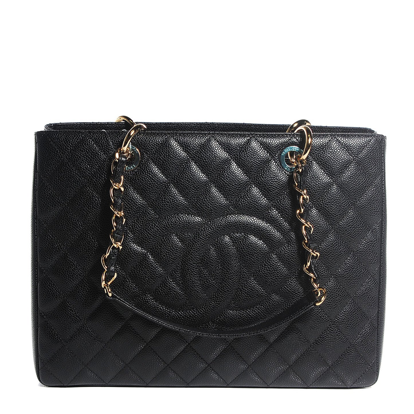Caviar Quilted Grand Shopping Tote GST Black