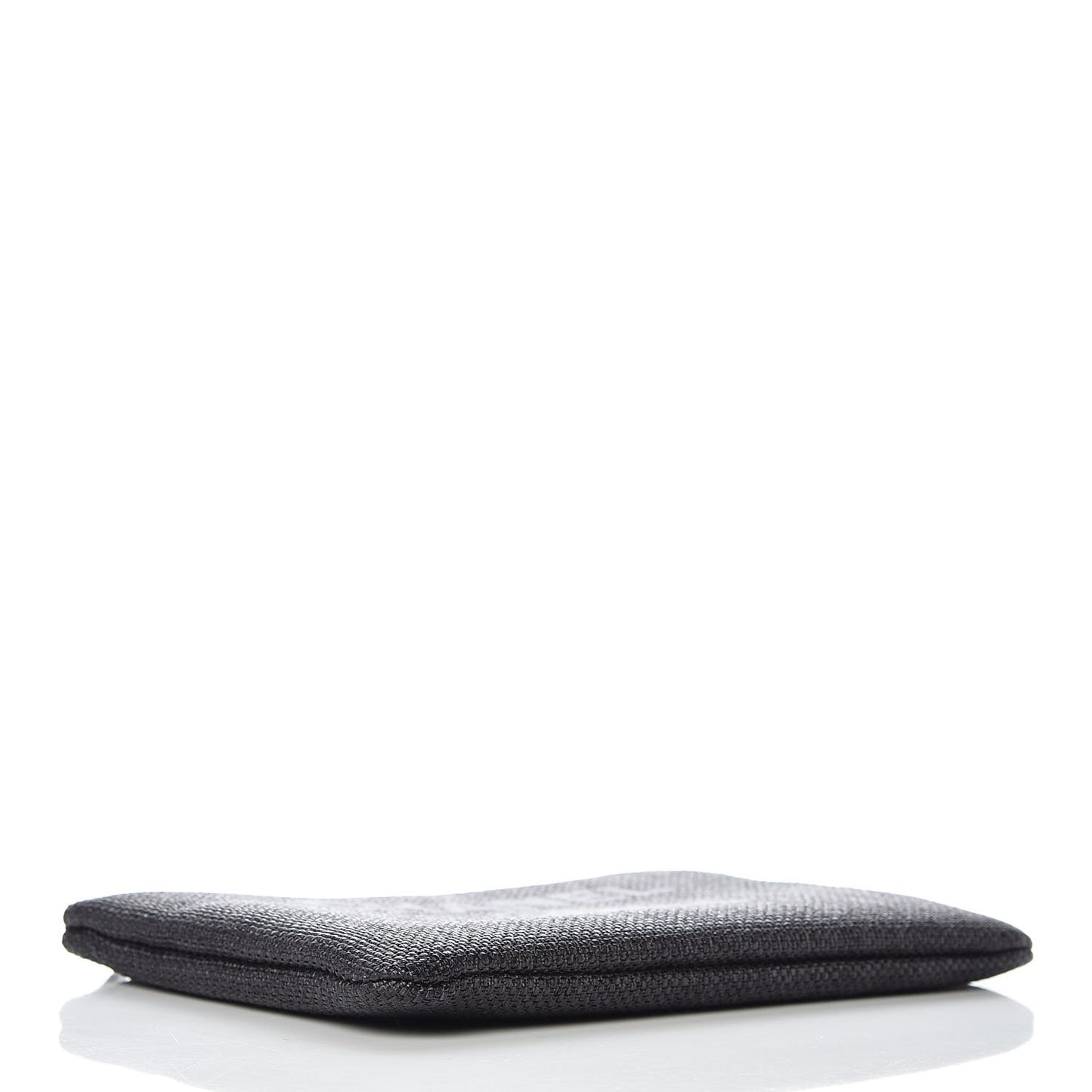 Woven Straw Small Deauville Pouch Black
