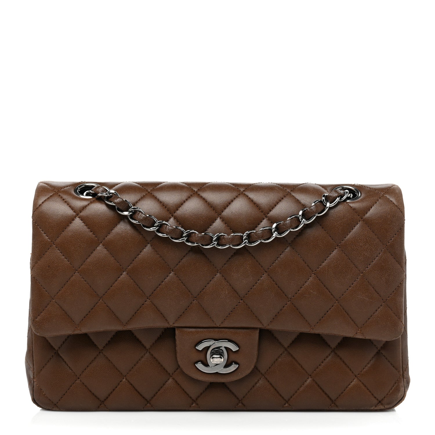 Chanel Lambskin Quilted Medium Double Flap Brown 2 of 38