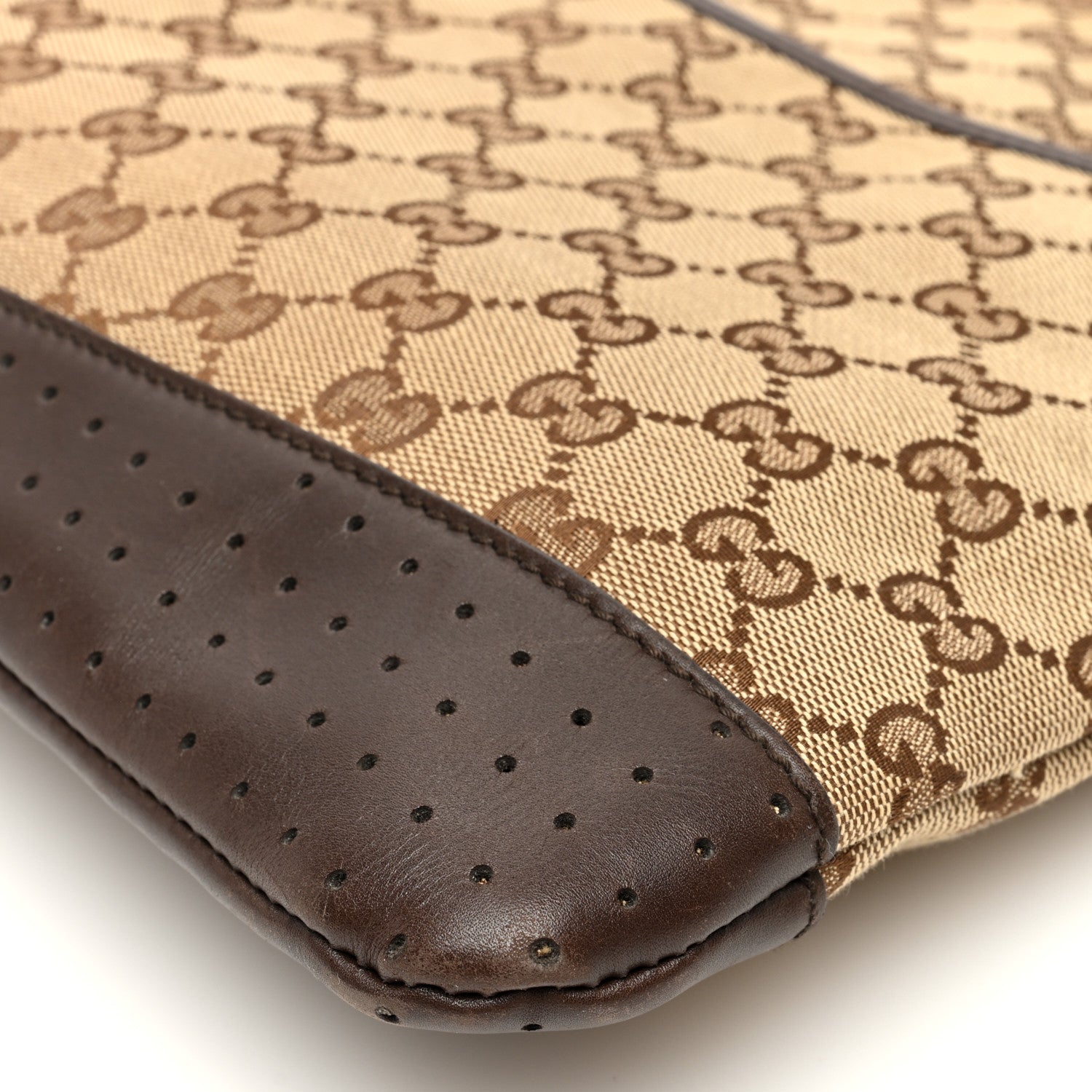 Gucci Monogram Calfskin Perforated Medium Flat Messenger Bag Dark Brown 11 of 11