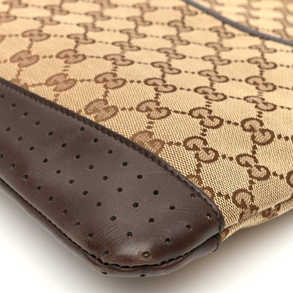 Gucci Monogram Calfskin Perforated Medium Flat Messenger Bag Dark Brown 11 of 11