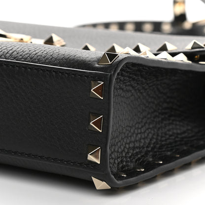 Valentino Garavani Pebbled Calfskin Medium Rockstud Flip Lock Crossbody Bag Black 8 of 8