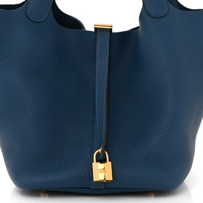Hermes Taurillon Clemence Picotin Lock 22 MM Deep Bleu 8 of 11