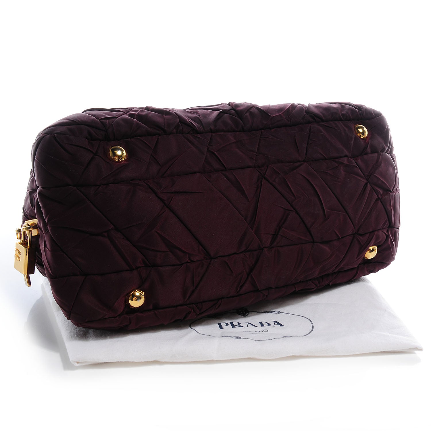 Prada Tessuto Nylon Chevron Catena Bag Prugna 4 of 9