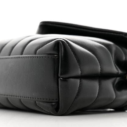 Saint Laurent Calfskin Y Quilted Monogram Monochrome Toy Loulou Crossbody Bag Black 10 of 15