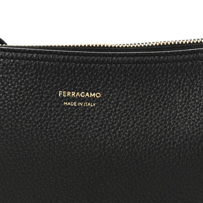 Salvatore Ferragamo Hammered Calfskin Small Smile Hobo Black 7 of 10