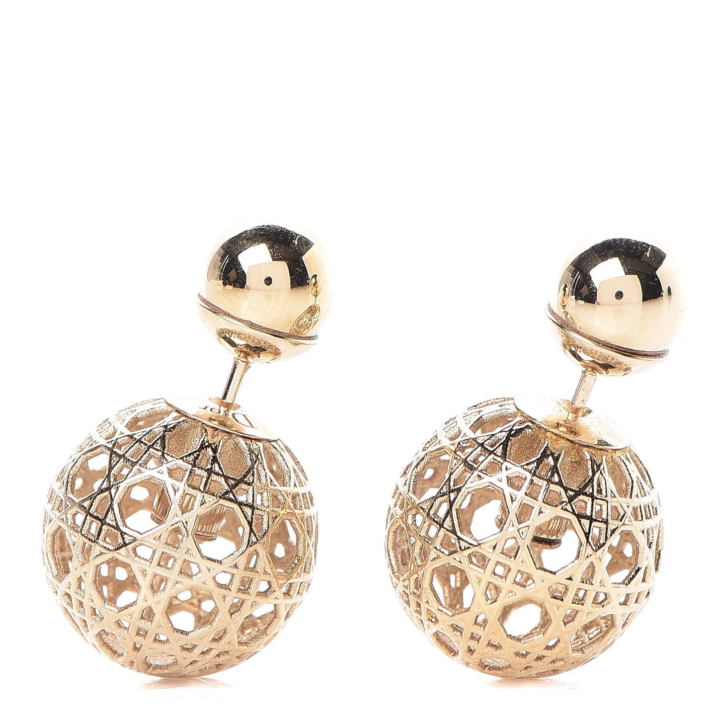 Cannage Mise En Dior Tribal Earrings Gold
