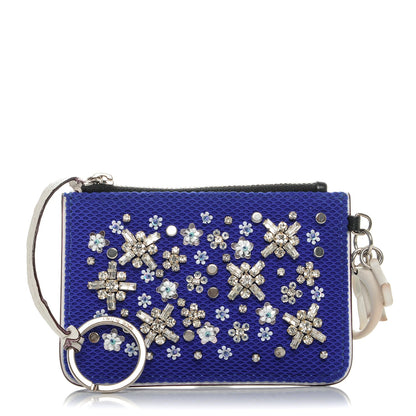 Christian Dior Calfskin Stardust Dior Card Holder Blue 1 of 10