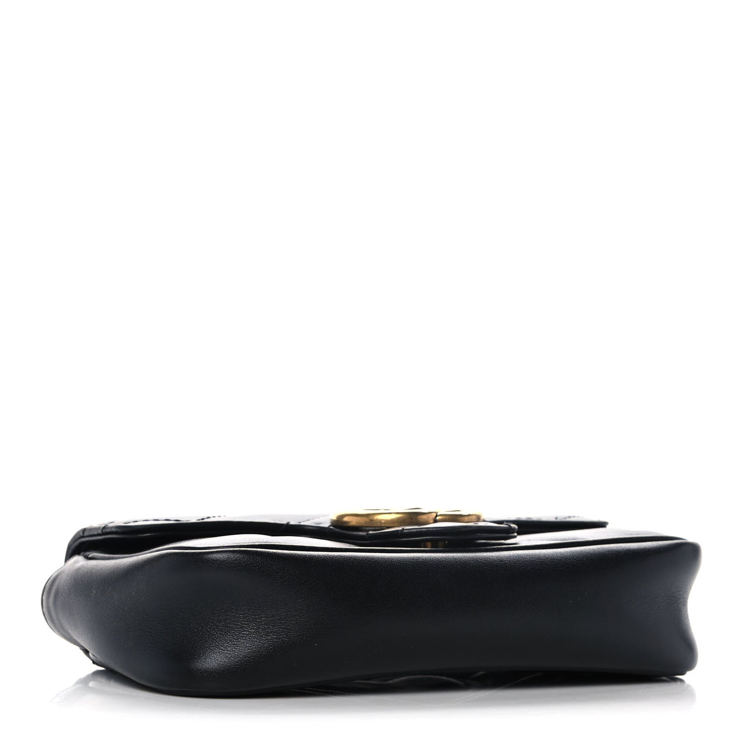 Calfskin Matelasse Super Mini GG Marmont Shoulder Bag Black