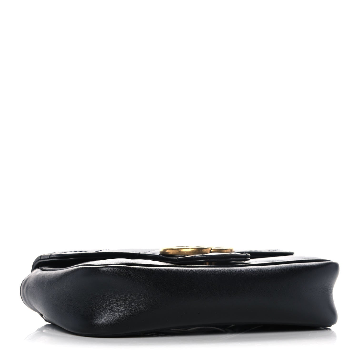 Gucci Calfskin Matelasse Super Mini GG Marmont Shoulder Bag Black 4 of 14