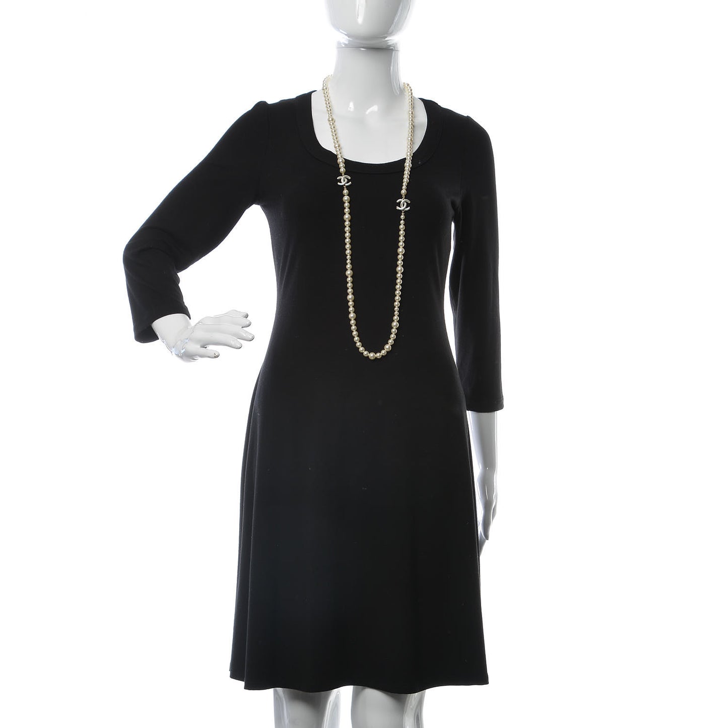 Pearl CC Long Necklace Light Gold