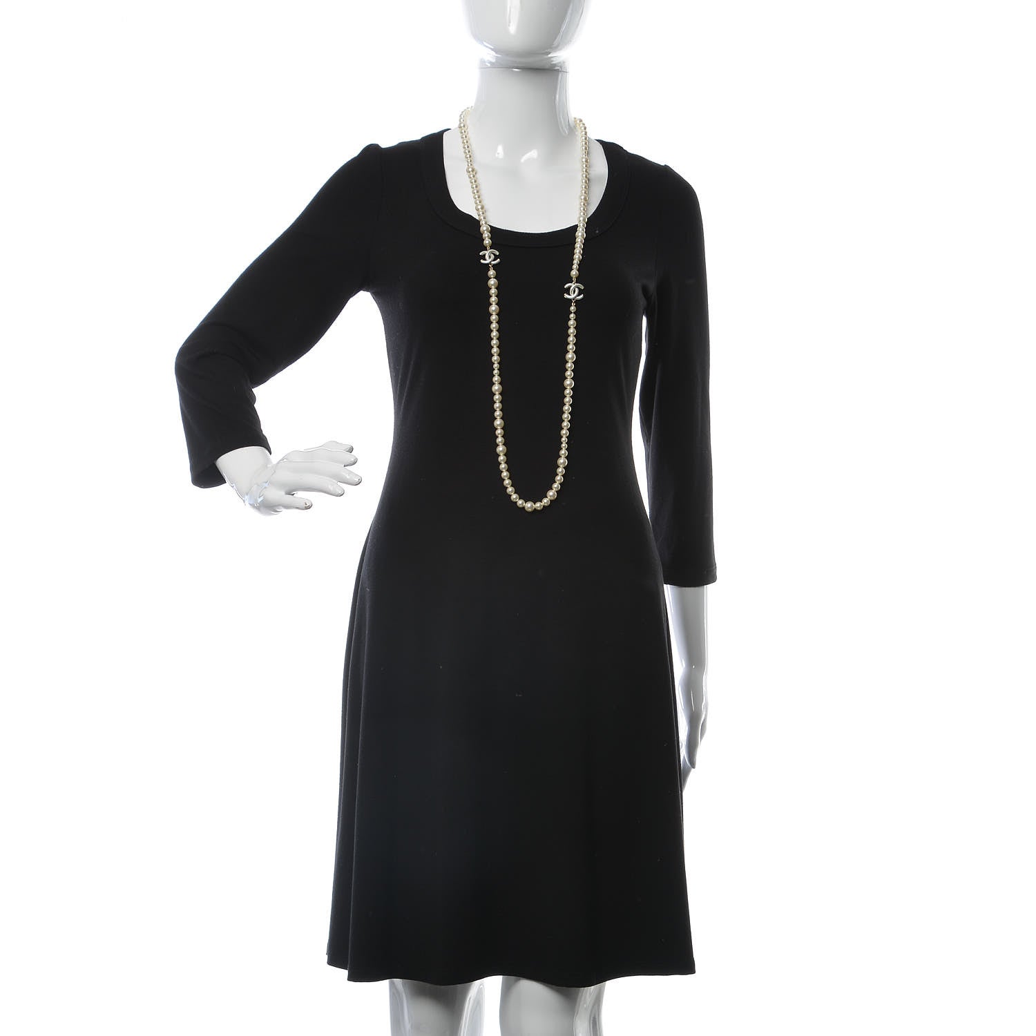 Chanel Pearl CC Long Necklace Light Gold 2 of 5