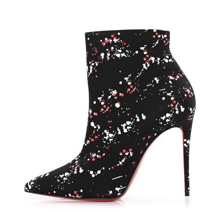 Christian Louboutin Toile Splash So Kate Booty 100 Ankle Boots 37 Black 1 of 6