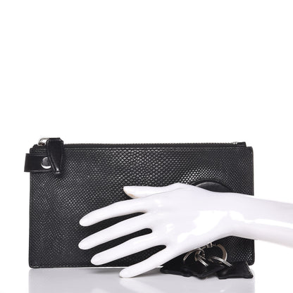 Alexander Wang Calfskin Snake Embossed Runaway Key Clutch Black 2 of 6