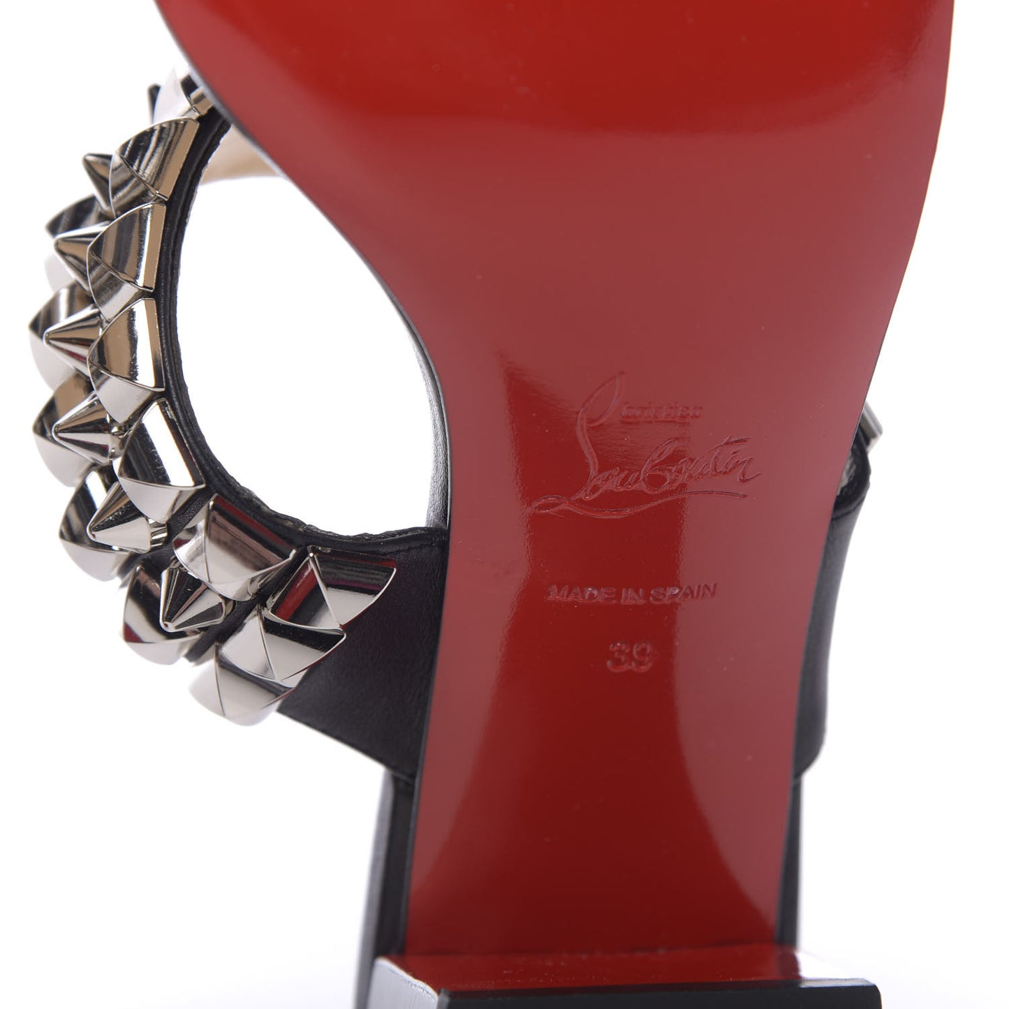 Calfskin Studded Tina Goes Mad 55 Slide Sandals 39 Black