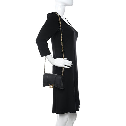 Balenciaga Shiny Box Calfskin Hourglass Chain Bag Black 2 of 10