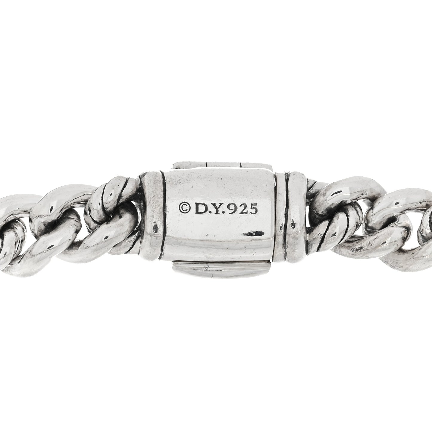 Sterling Silver Diamond 7mm Petite Pave Curb Link Love ID Bracelet