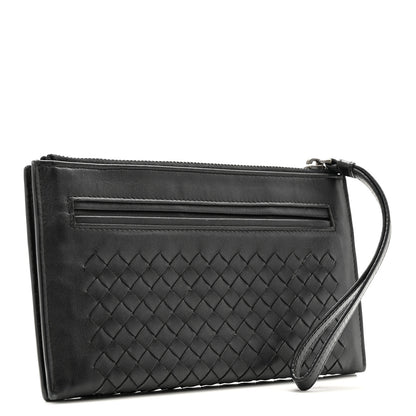 Bottega Veneta Nappa Intrecciato Wristlet Zip Wallet Black 3 of 11