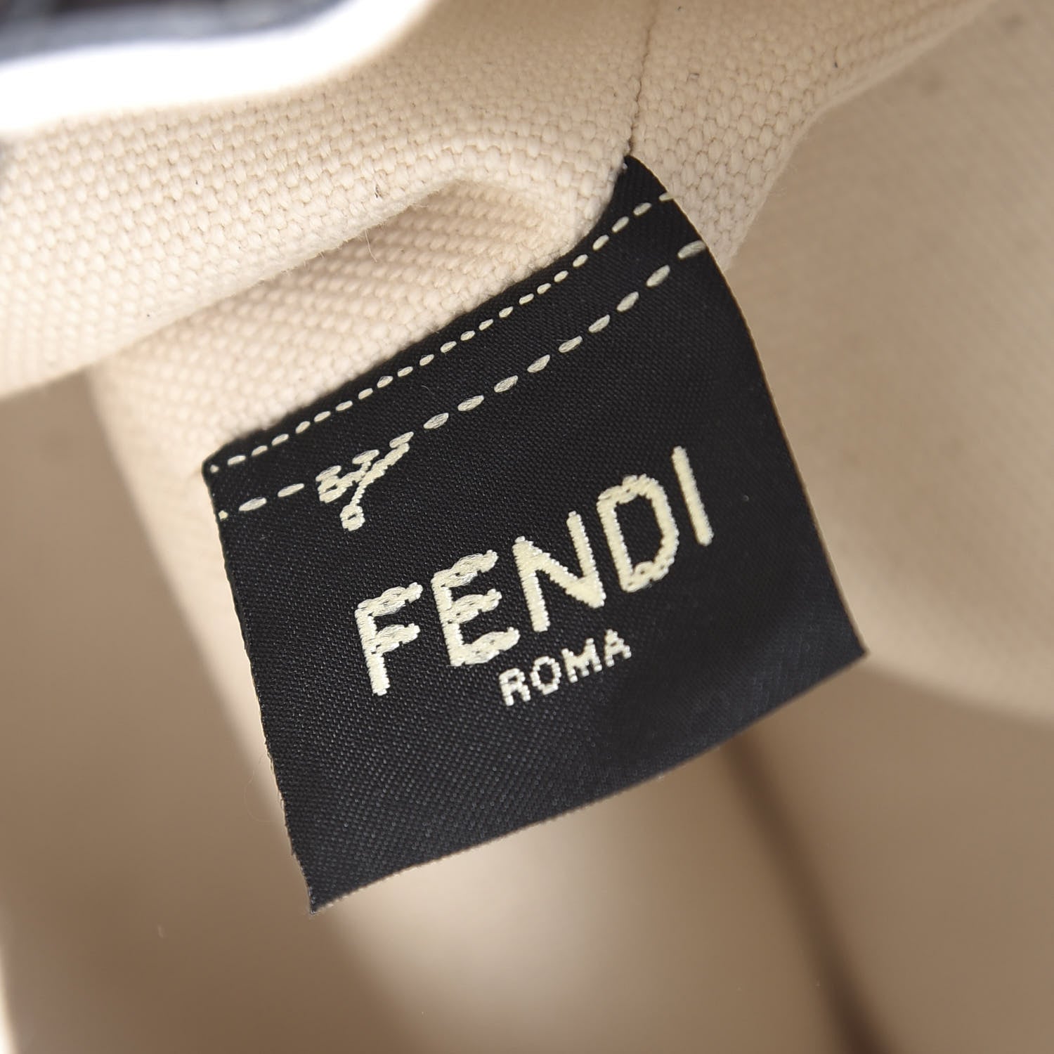 Fendi Canvas Vitello King F is Fendi FF Embroidered Mini Mon Tresor Bucket Bag Grezzo Black 7 of 13