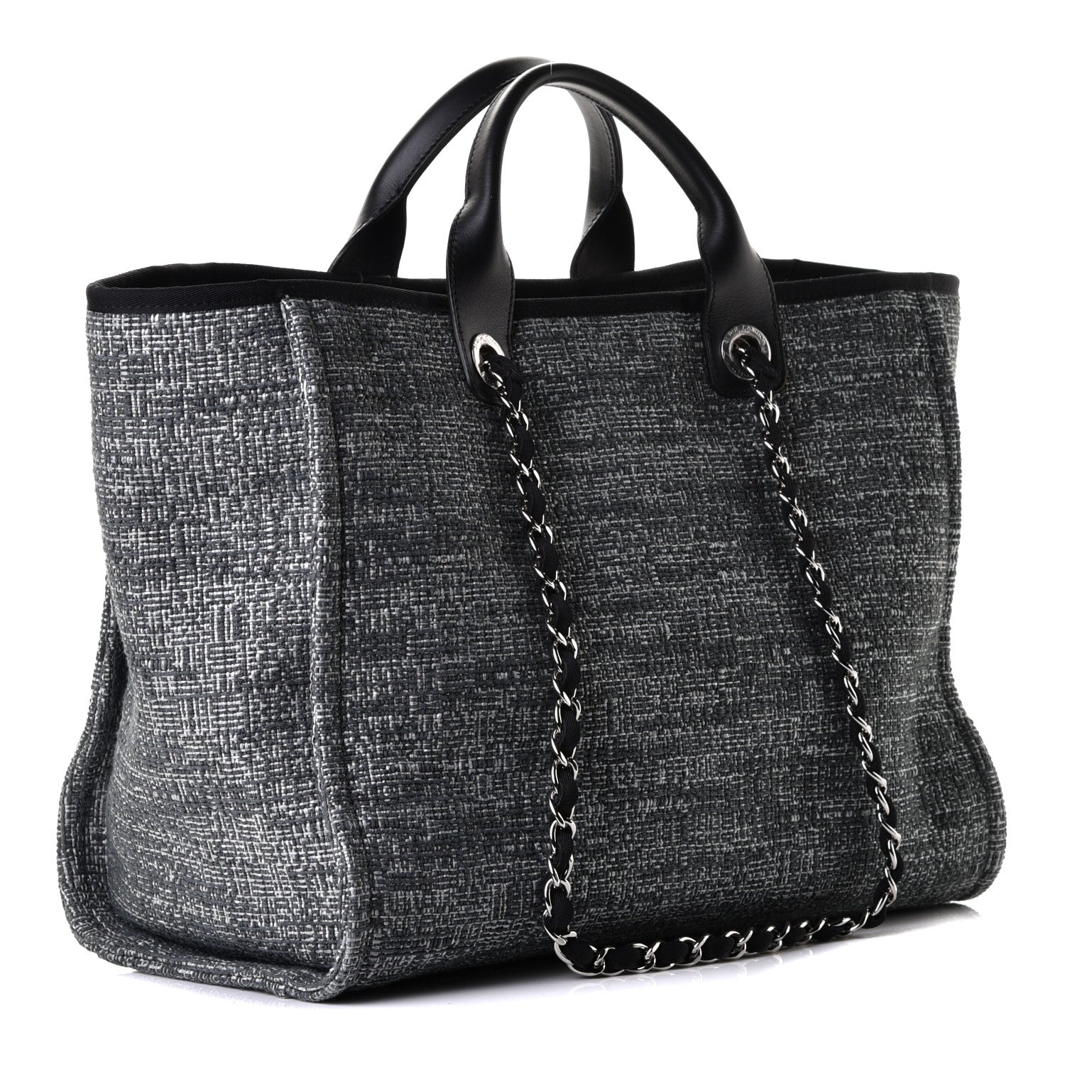 Chanel Canvas Medium Deauville Tote Charcoal 2 of 5