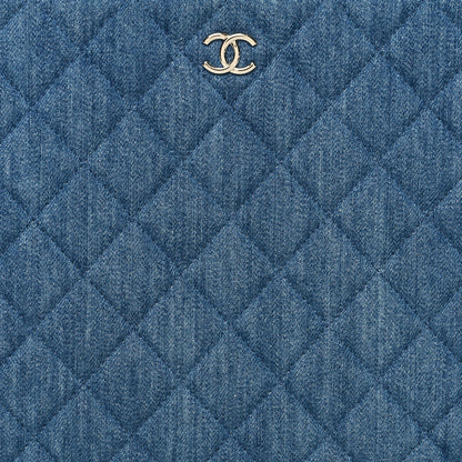 Chanel Denim Chain Around Quilted Medium Cosmetic Case Blue 8 of 10