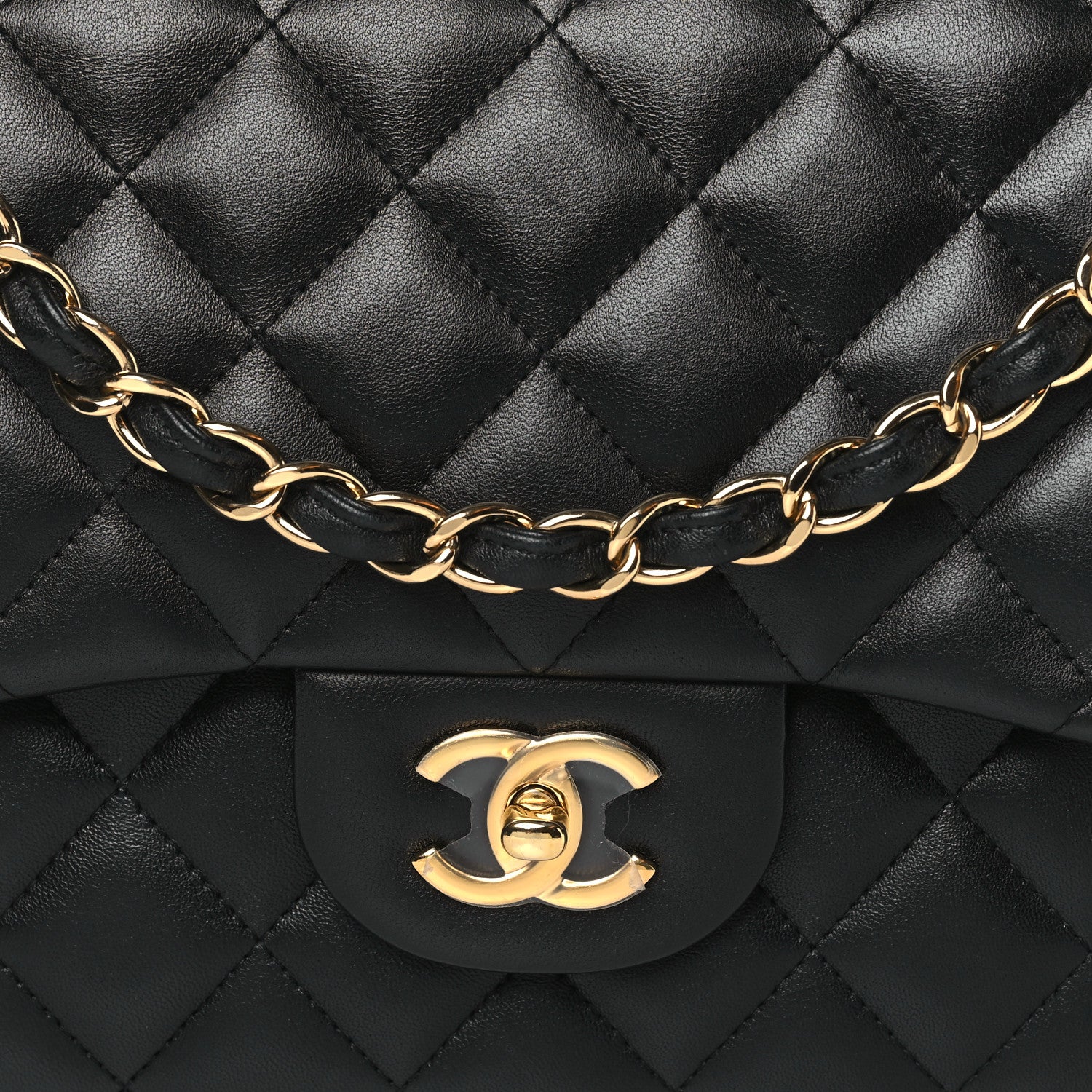 Chanel Lambskin Quilted Jumbo Double Flap Black 8 of 10