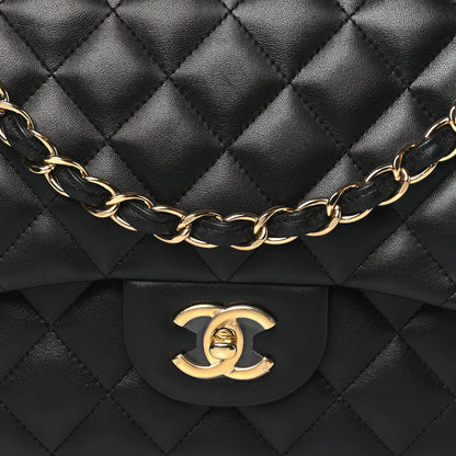 Chanel Lambskin Quilted Jumbo Double Flap Black 8 of 10