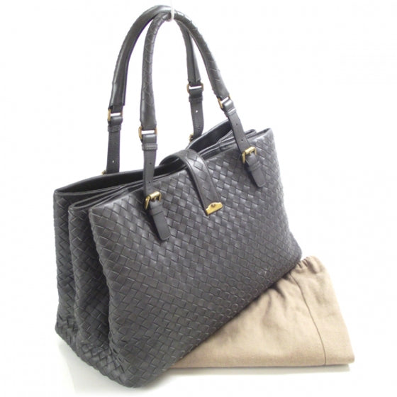 Nappa Intrecciato Roma Tote Ferro Gray