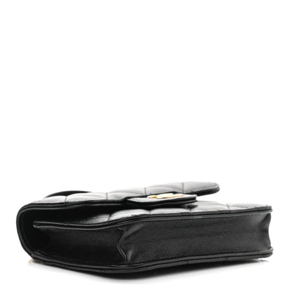 Chanel Lambskin Quilted Top Handle Flap Coin Purse With Chain Black 4 of 12